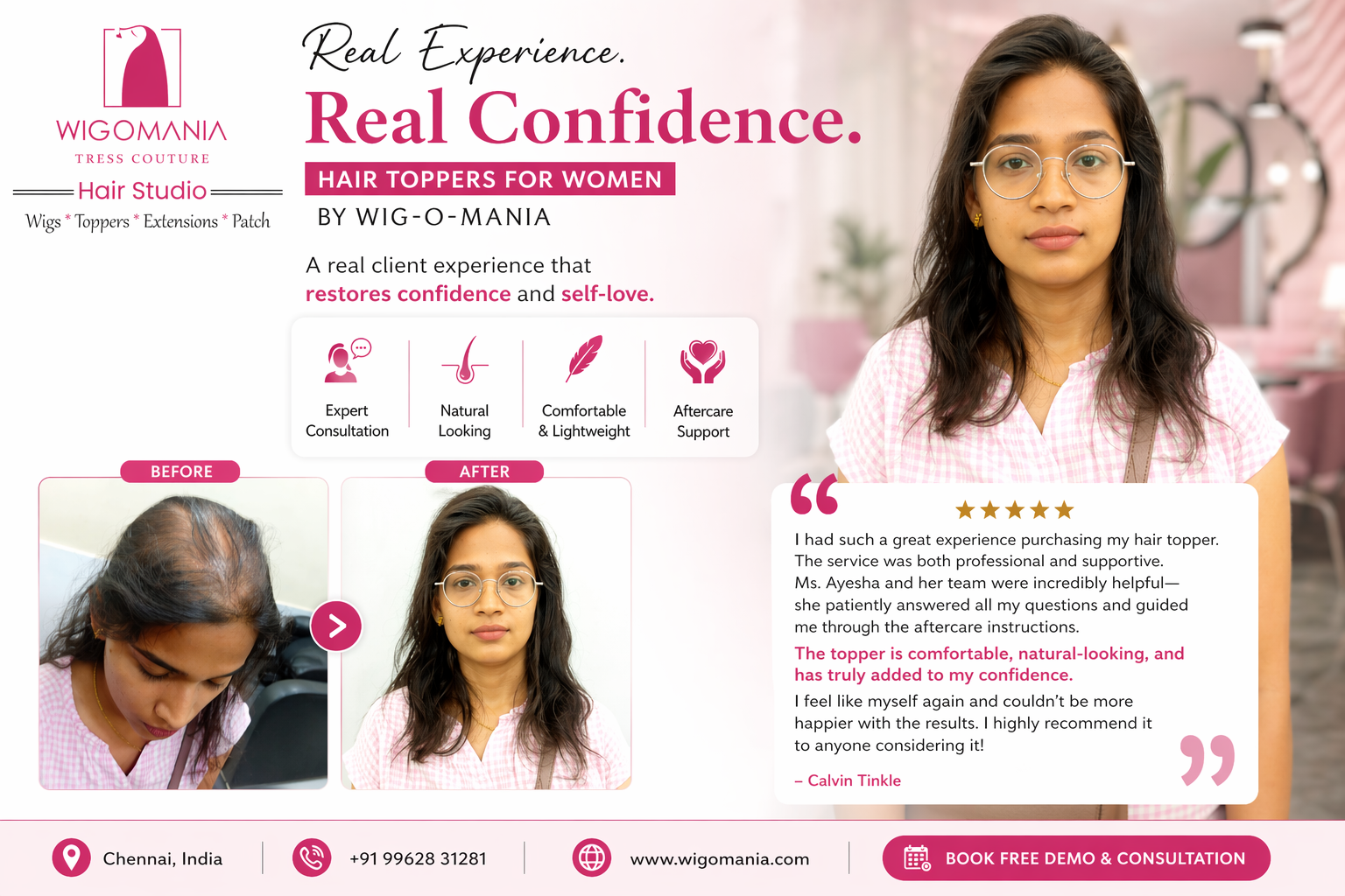 Hair Toppers in Chennai by Wig-O-Mania: Real Client Experience That Builds Confidence
