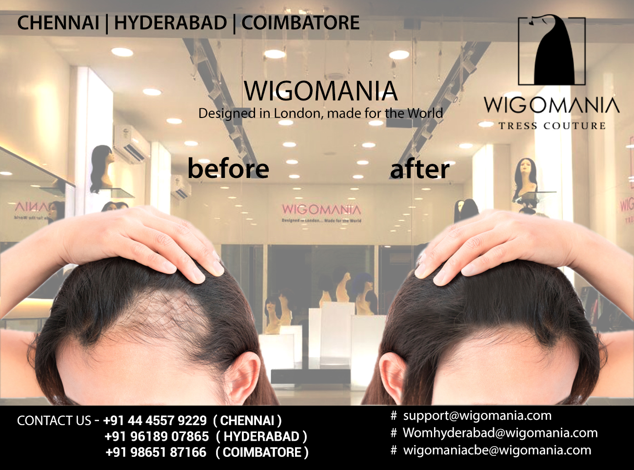 Wig-O-Mania branded Wigs and Hair systems for Necessary Wearers - The Modern Solution to Hair Loss Without Pain or High Costs – for those suffering from the after effects of Chemo Treatment and Alopecia