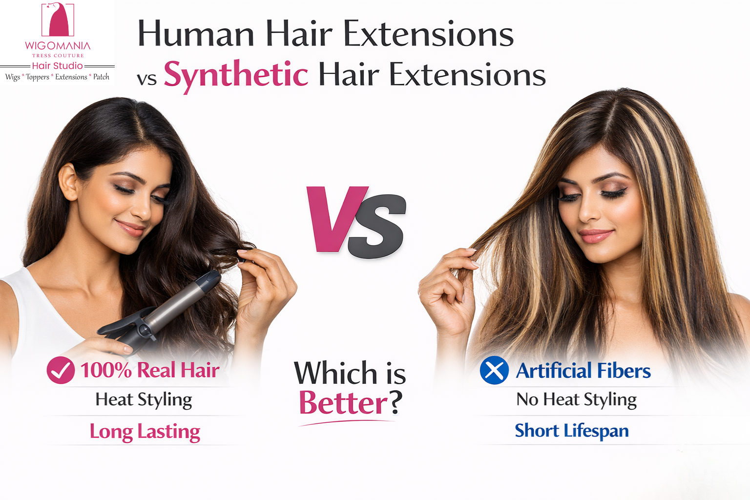 Human Hair Extensions vs Synthetic Extensions in Chennai – Which Is Better ?