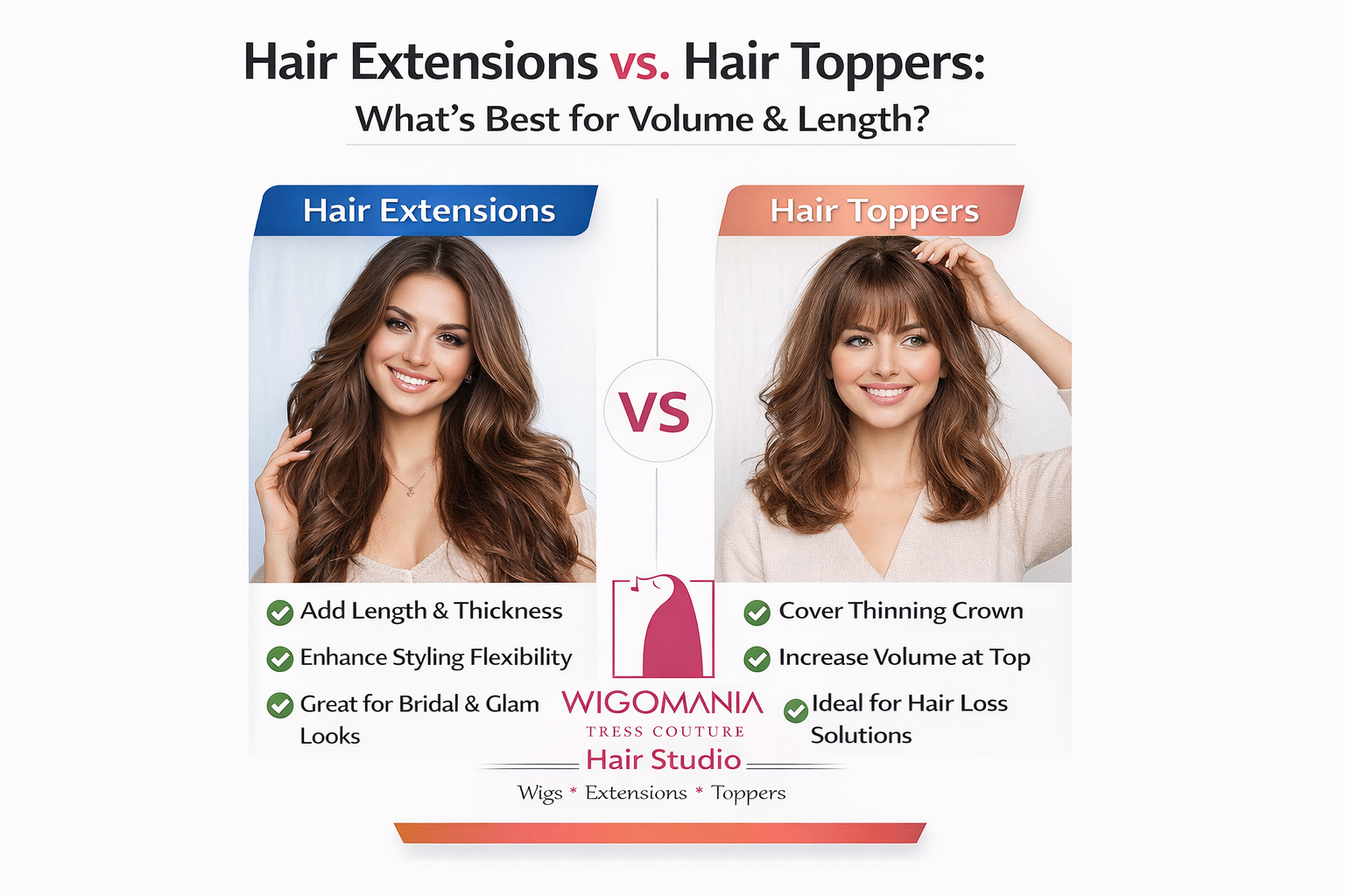 Hair Extensions vs Hair Toppers in Hyderabad – What’s Best for Volume & Length?